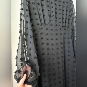 Swissdot Black Midi Dress